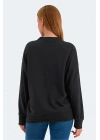 Slazenger Virtue ST24WK021-500 Siyah Sweatshirt
