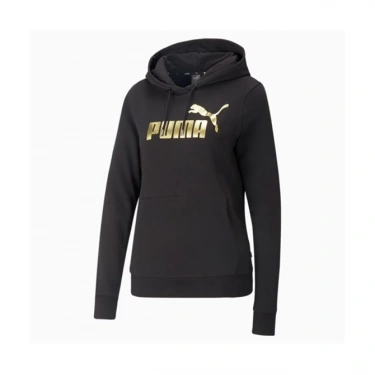 Puma ESS+ Metallic Logo Sweatshirt 849096-01 Siyah-Gold