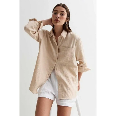SeeH SH158 Müslin Gömlek Bej