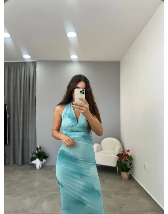 SU MAVİSİ TÜL ELBİSE
