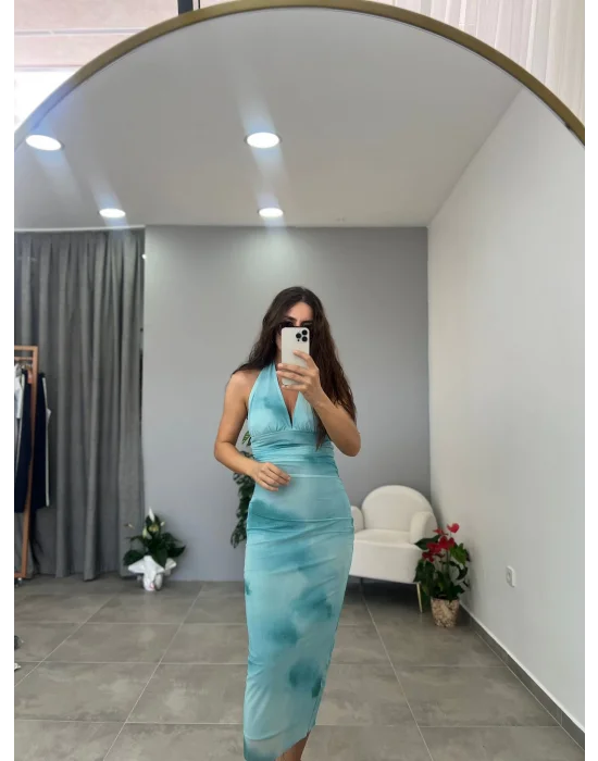 SU MAVİSİ TÜL ELBİSE