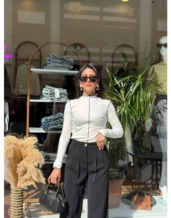 DİKİŞLİ GARNİLİ BLUZ