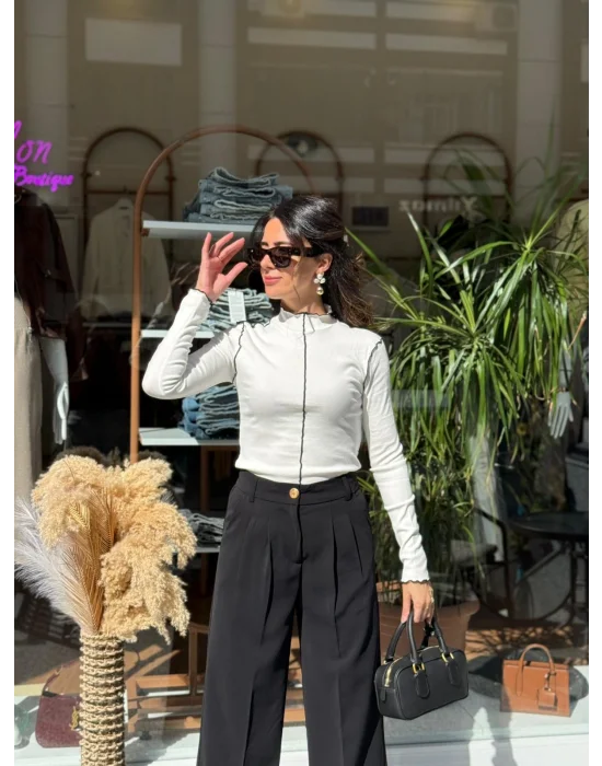 DİKİŞLİ GARNİLİ BLUZ