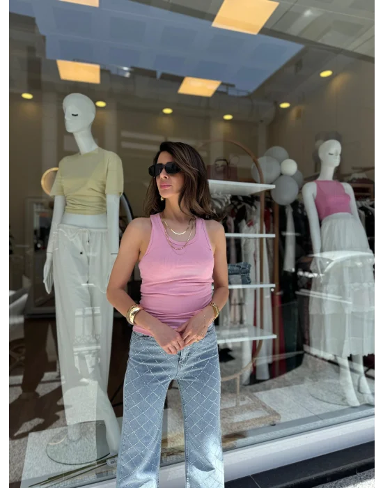 Çelik Örme Atlet Pembe