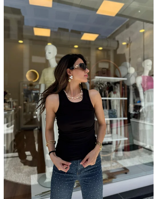 Çelik Örme Atlet Siyah