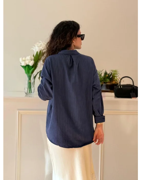 ÇİZGİLİ OVERSİZE GÖMLEK