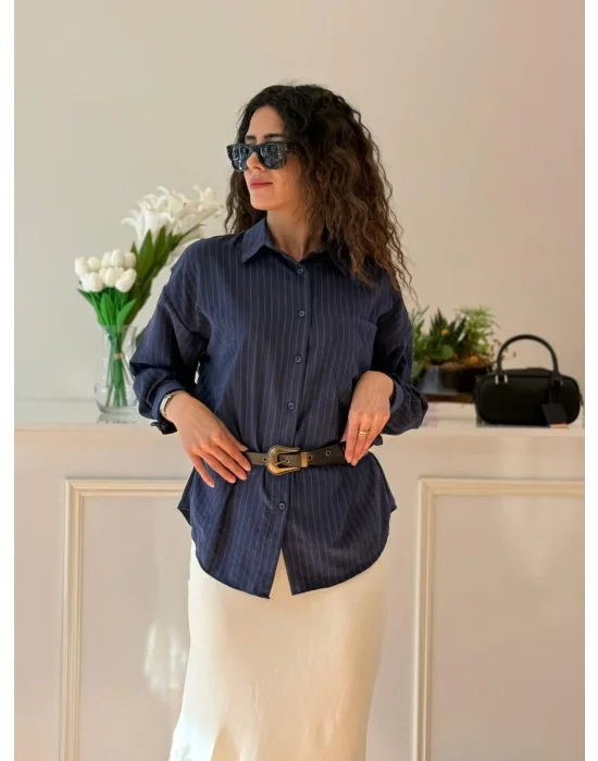 ÇİZGİLİ OVERSİZE GÖMLEK