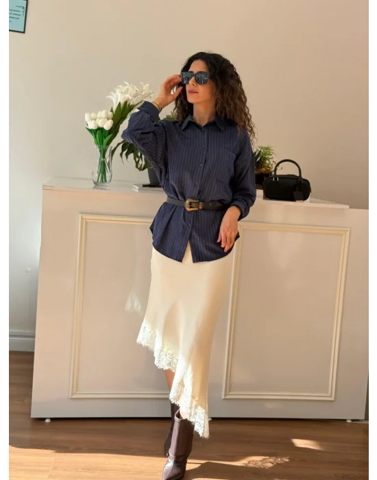 ÇİZGİLİ OVERSİZE GÖMLEK