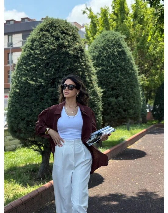 Dusuk Omuz Oversize Gomlek