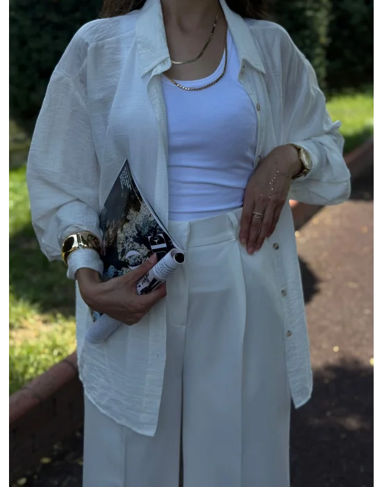 Dusuk Omuz Oversize Gomlek