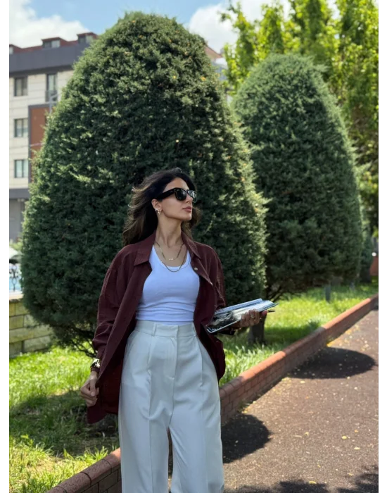 Dusuk Omuz Oversize Gomlek