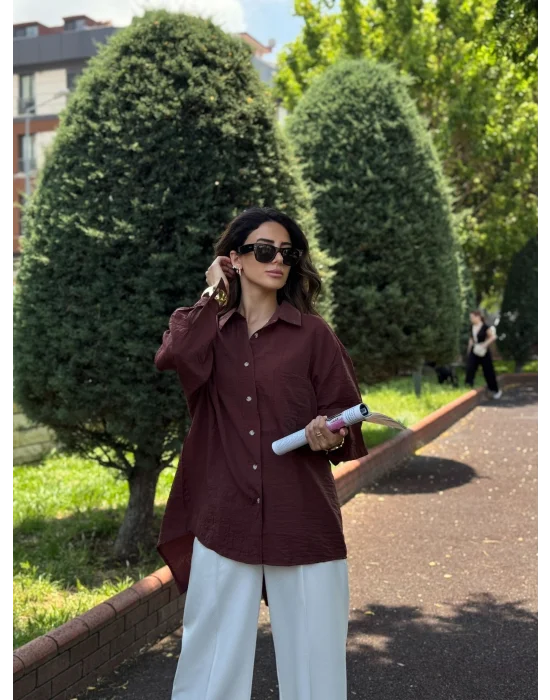 Dusuk Omuz Oversize Gomlek