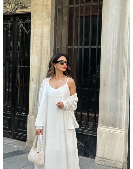 Gömlek-elbise Takım Beyaz