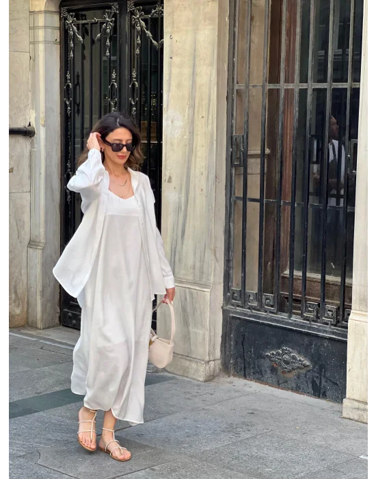 Gömlek-elbise Takım Beyaz