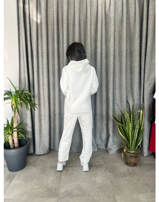 Kanguru Cepli Şardonlu Kapüşonlu Eşofman Takımı