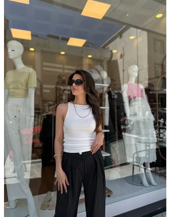 Kayık Yaka Atlet Beyaz