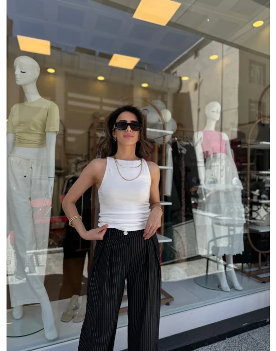 Kayık Yaka Atlet Beyaz