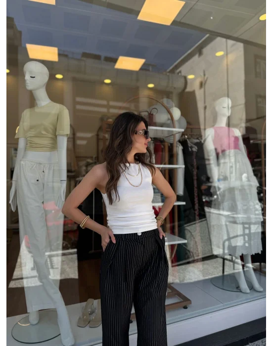 Kayık Yaka Atlet Beyaz