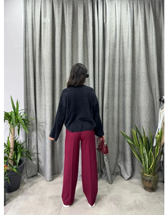 ORJİNAL MARKA BORDO PALAZZO PANTALON