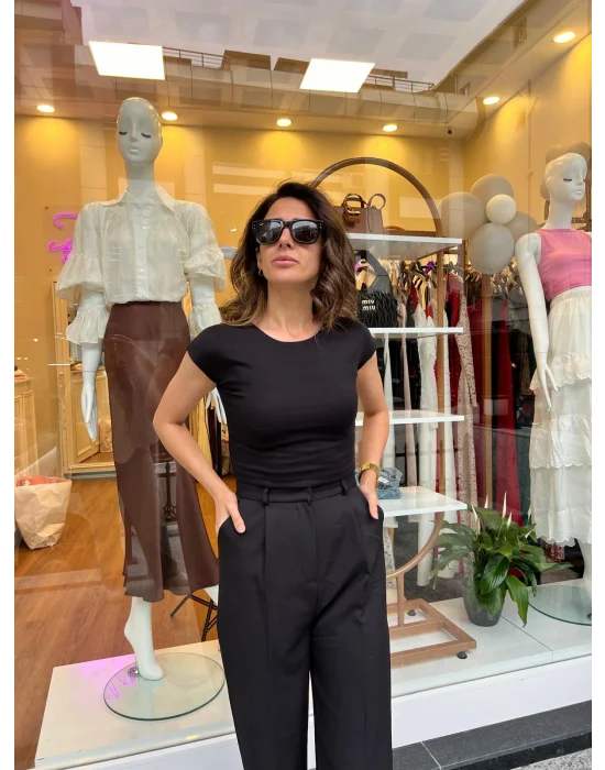 Pamuk Ve Modal Karisimli Crop Top