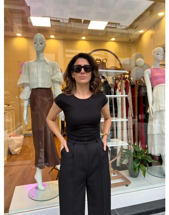 Pamuk Ve Modal Karisimli Crop Top