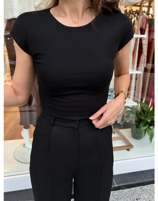 Pamuk Ve Modal Karisimli Crop Top