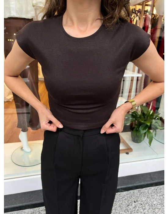 Pamuk Ve Modal Karisimli Crop Top