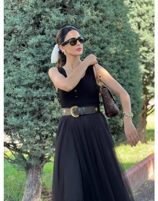 Siyah Tül Etek