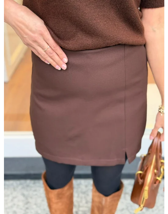 YIRTMAÇ DETAY MİNİ ŞORT ETEK