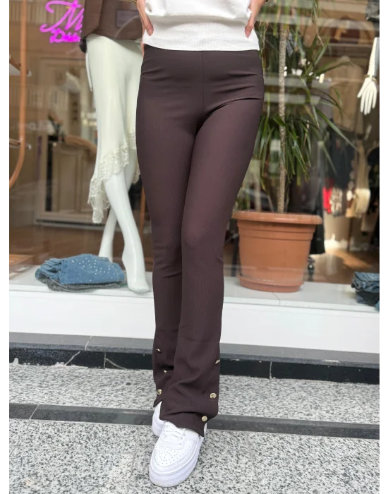 YÜKSEK BEL GOLD DÜĞME DETAY İSPANYOL PAÇA TAYT