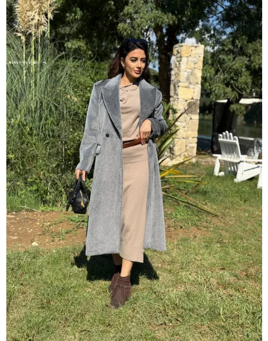 ZARİF GRİ KRUVAZE KABAN