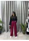 ORJİNAL MARKA BORDO PALAZZO PANTALON