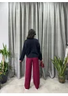 ORJİNAL MARKA BORDO PALAZZO PANTALON