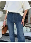 Taş Detay Bol Paça Tasarım Jean