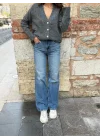 KIRIKLI KUMAS WİDE LEG JEAN