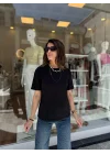 Yüksek Yaka Basic Tişört siyah