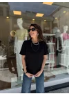 Yüksek Yaka Basic Tişört siyah
