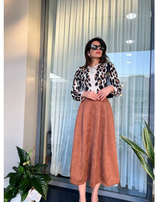 Leopar Desenli Hırka