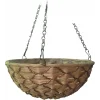 Kamış Hasır Balkon Bahçe Saksısı Dekoratif Saksı Metal Zincirli