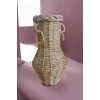 Doğal Hasır Vazo – El Yapımı Dekoratif Bohem Vazo | Rustik Ev Aksesuarı