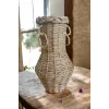 Doğal Hasır Vazo – El Yapımı Dekoratif Bohem Vazo | Rustik Ev Aksesuarı