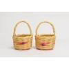 Mini El Yapımı Hasır Sepet – 2’li Dekoratif Süs Sepeti Seti
