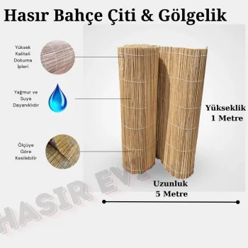1 Metre x 5 Metre Hasır Çit Balkon Çiti Bahçe Çiti Gölgelik