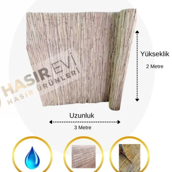 2 Metre x 3 Metre Hasır Bahçe Çiti Balkon Çiti Gölgelik ve Dekorasyon