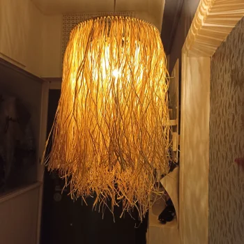 Hasır Doğal Saçaklı 28 cm Dekoratif Rafya Avize