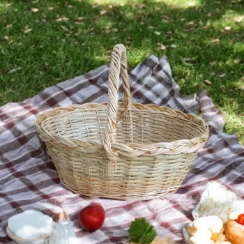 Hasır Kamış Bambu Sepet – El Yapımı Piknik, Hediye, Yılbaşı ve Organizer SepetiSepet