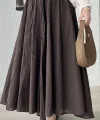 İçi Astarlı Kahverengi Pamuk Vual Etek (ÖN Sipariş kargo çıkışı 16 Mart )