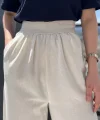 Beli Lastikli Taş Keten Pantolon