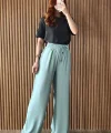 Dökümlü Bol Paça Mint Pantolon