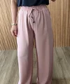 Dökümlü Bol Paça Pudra Pantolon